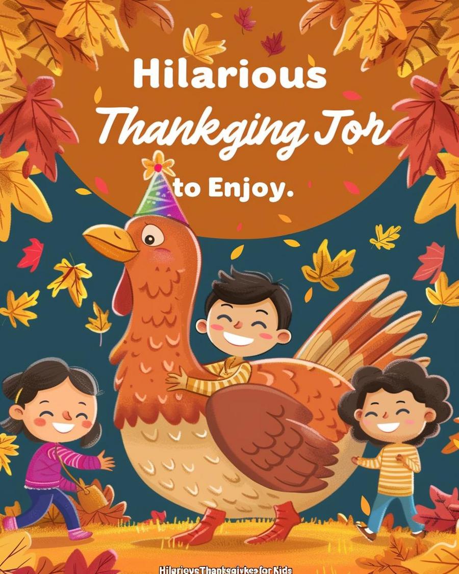 Kids enjoying Turkey Time Teasers book filled with Thanksgiving jokes for kids.