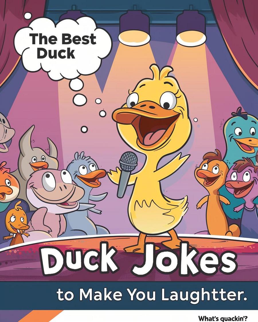 Illustration showcasing why ducks are perfect for humor in duck jokes compilation.