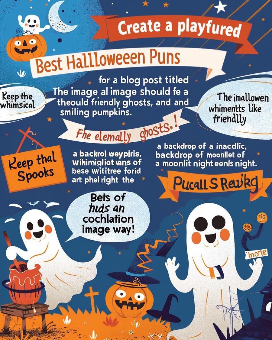 Illustration showcasing reasons why we love halloween puns, filled with spooky fun imagery.