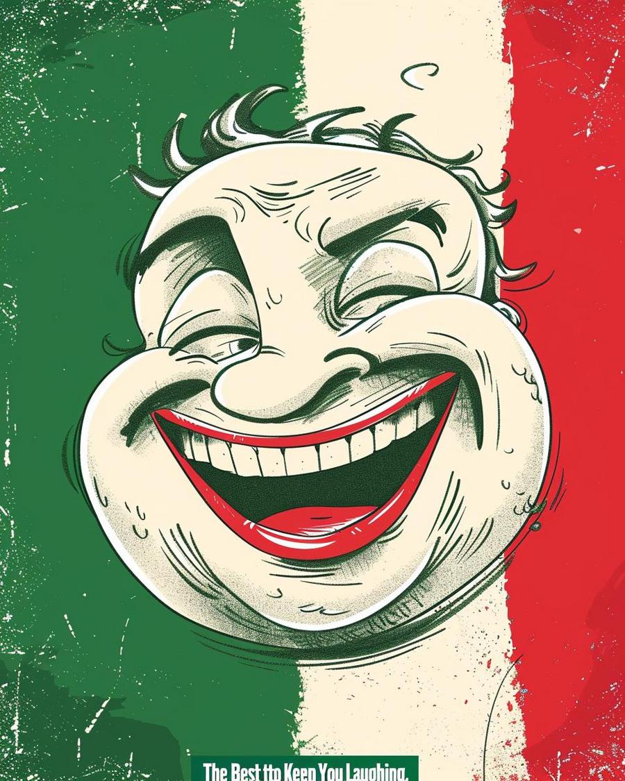 Italian jokes illustrated through amusing pizza toppings, exploring humor in Italian cuisine.