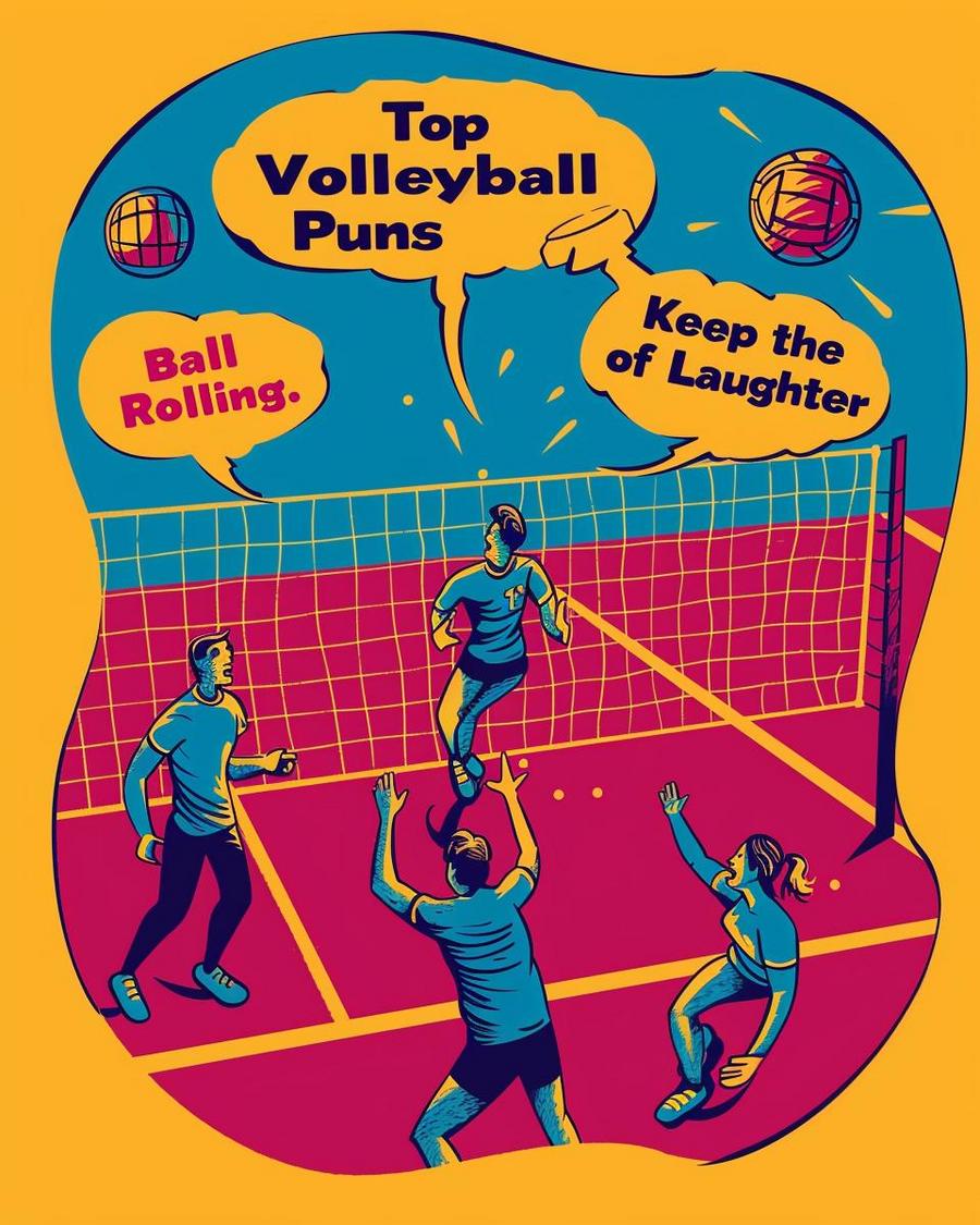 Volleyball puns and jokes: Fun definitions and phrases bringing humor to the game.
