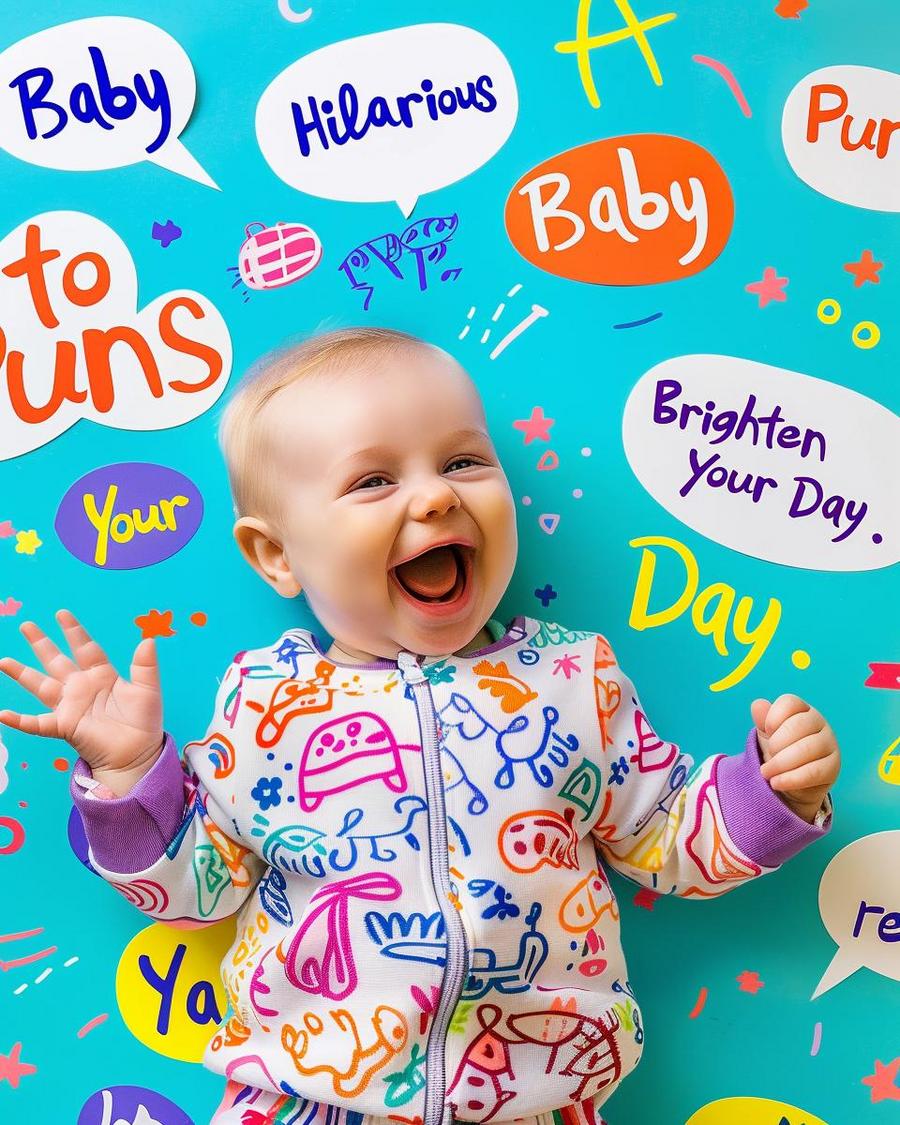 Baby laughing with cute baby names and nicknames, perfect baby puns to brighten your day.