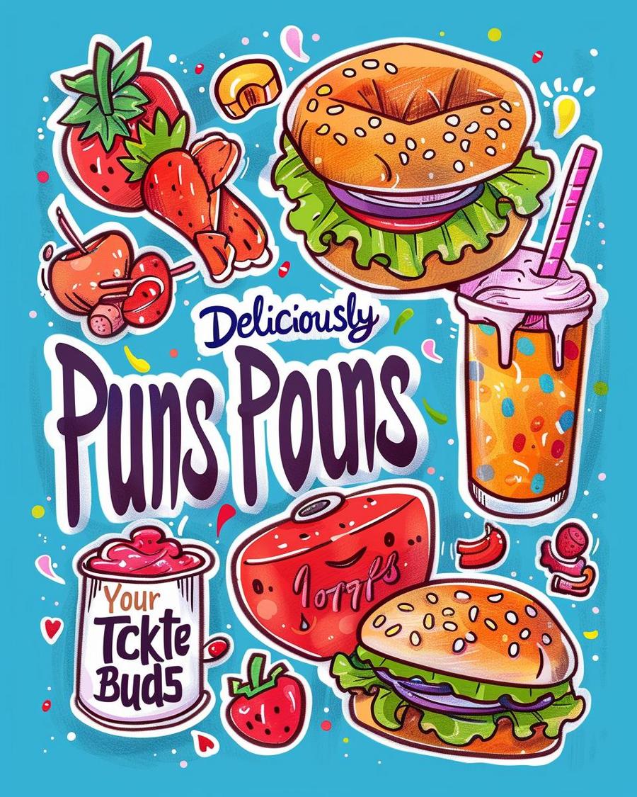 A plate of fruits with text featuring various funny food puns and jokes.