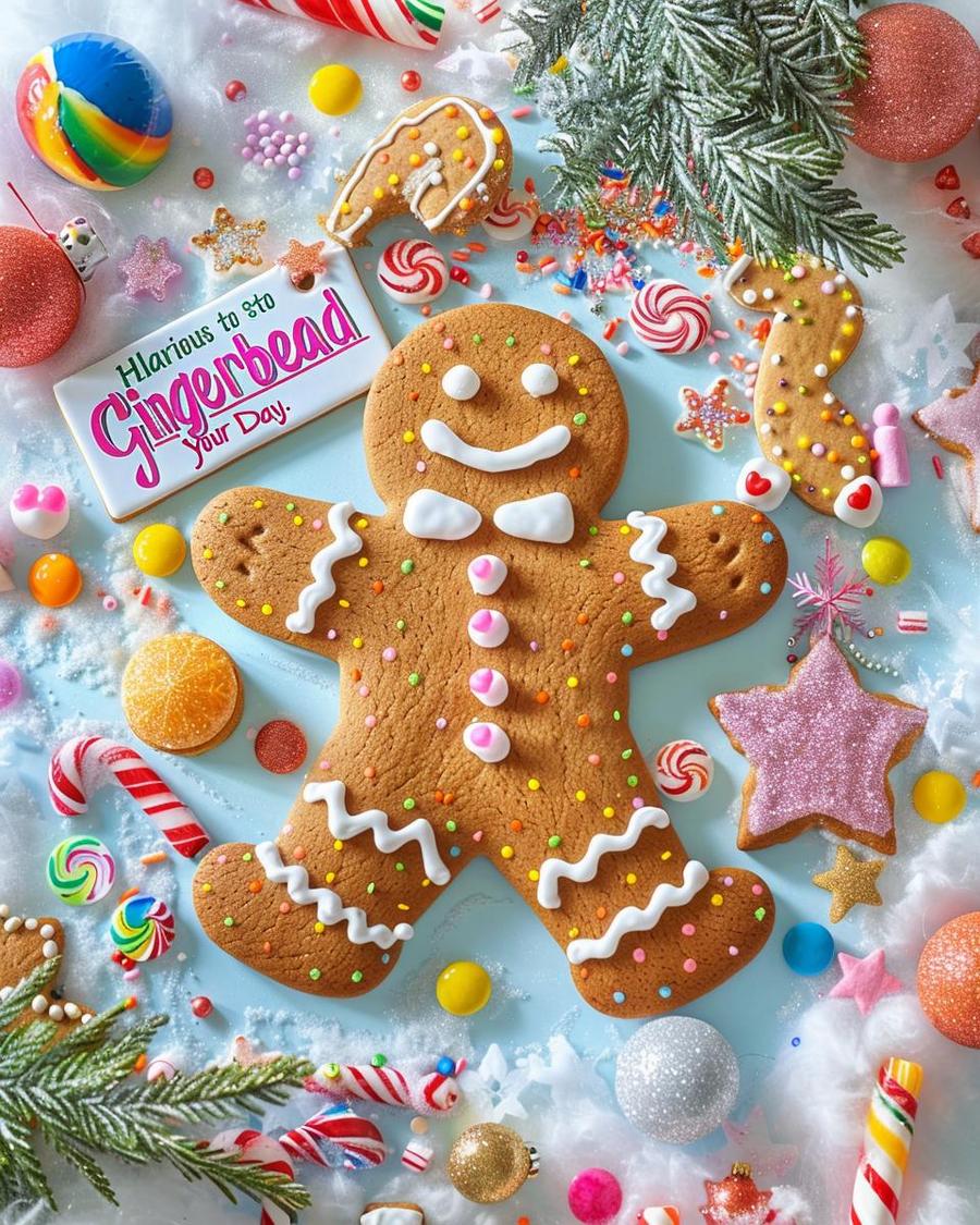 Mischievous gingerbread puns while baking bad cookies with humor and creativity.