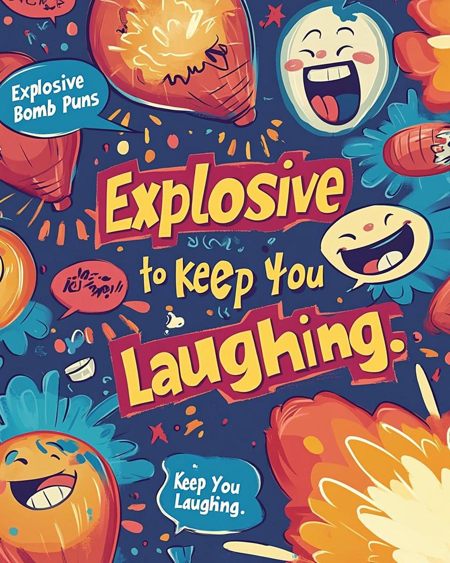 "Cartoon bomb with humorous text, perfect for bomb puns enthusiasts and joke lovers."