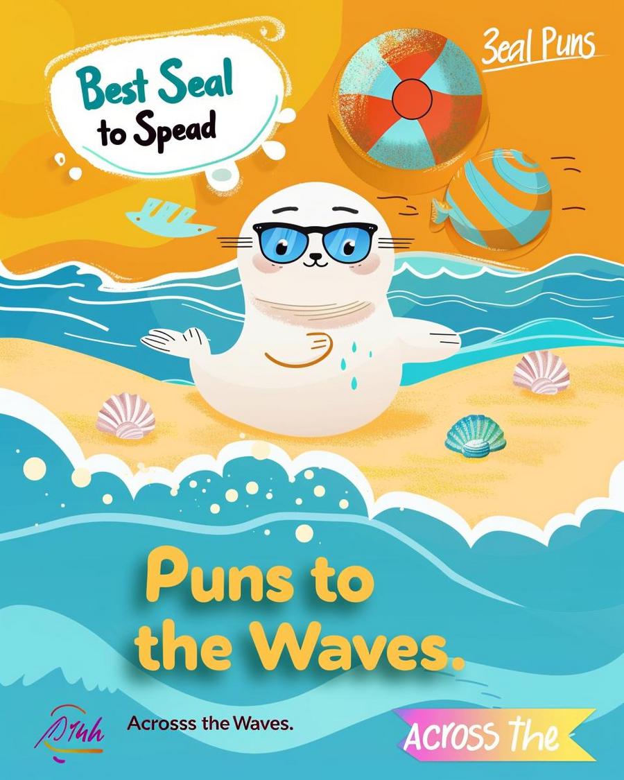 Seal puns abound with a fin-tastic seal splashing humor in delightful waters.
