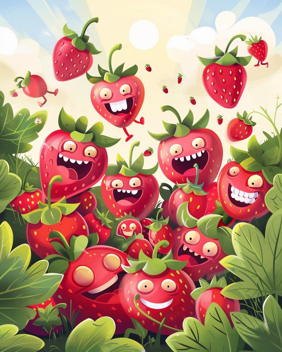 Strawberry jokes and puns showcased with fresh, juicy strawberries for a sweet laugh.