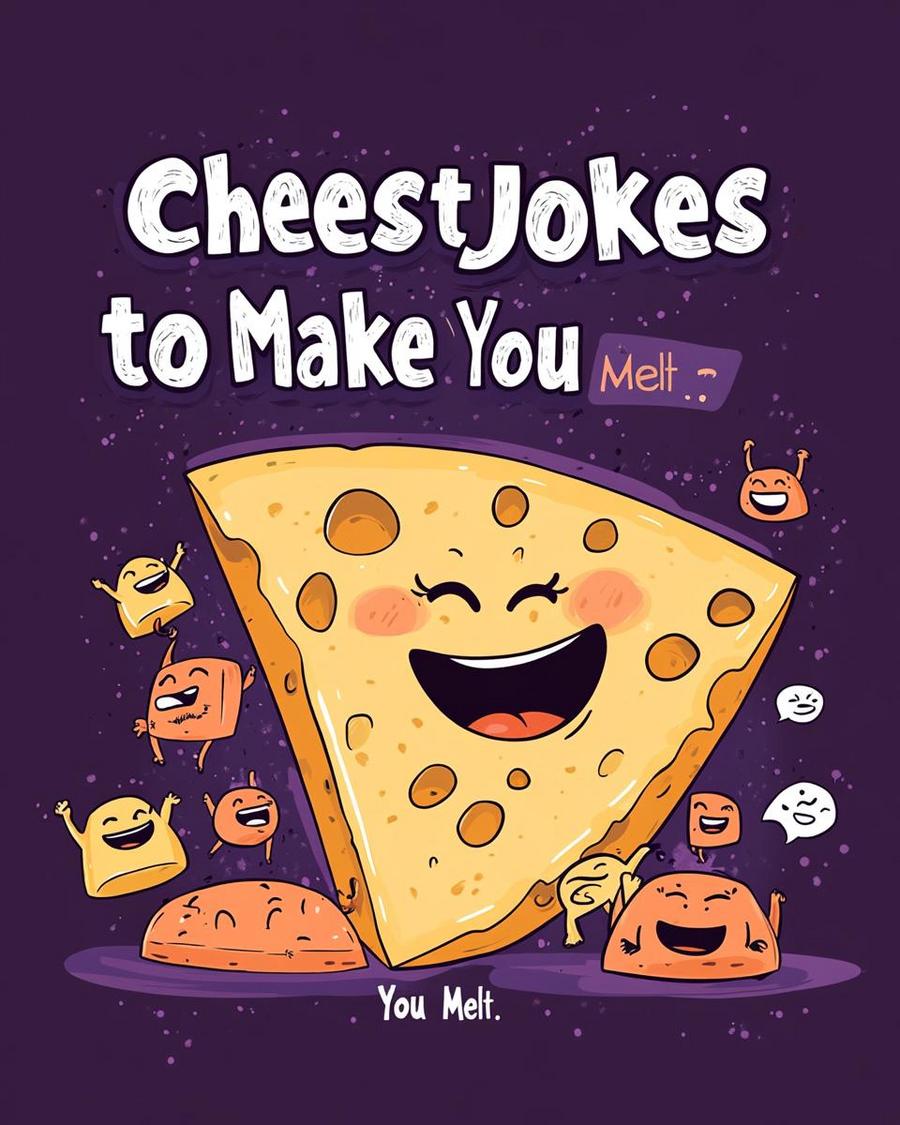 Person laughing at jokes about cheese, holding a cheesy pun book in a cafe.