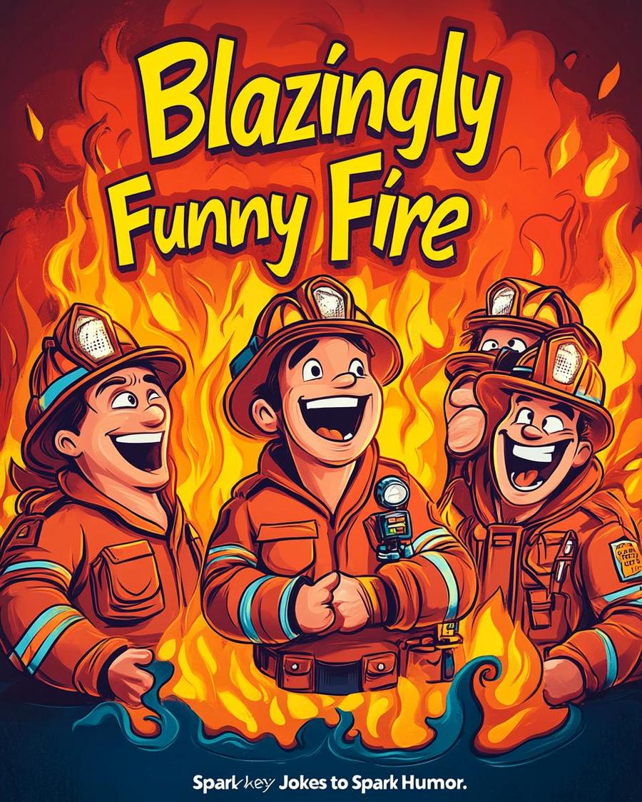 Firefighter telling fire jokes, bringing humor to ignite your laughter.