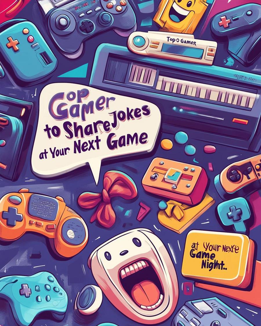 Gamer jokes featuring console wars and platform puns in a humorous gaming reference scene.