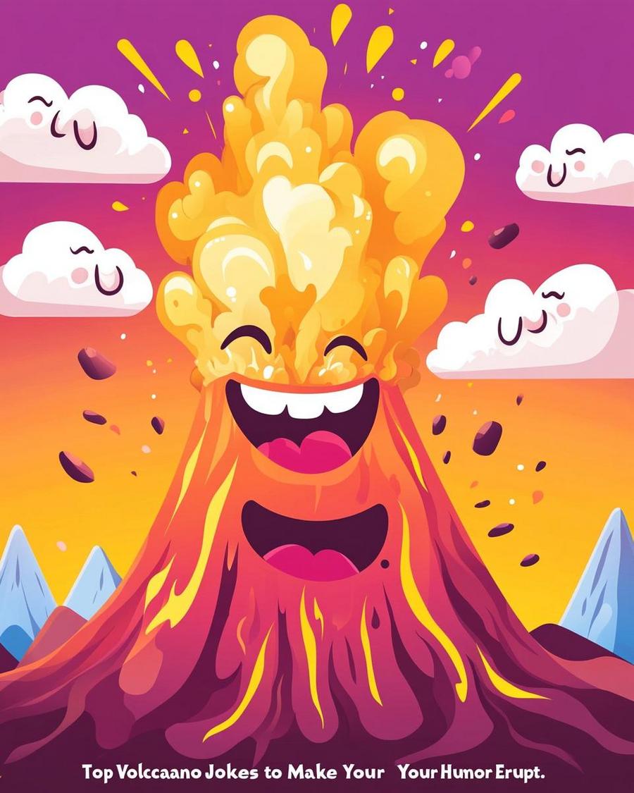 Volcano jokes: Pun-derful wordplay adding humor to volcanic names, sparking laughter.